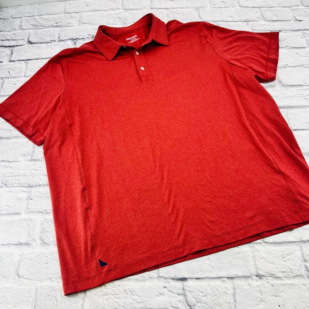 UNTUCKit Rust Red Heathered Short Sleeve Polo Shirt XX Large Mens Golf Casual
